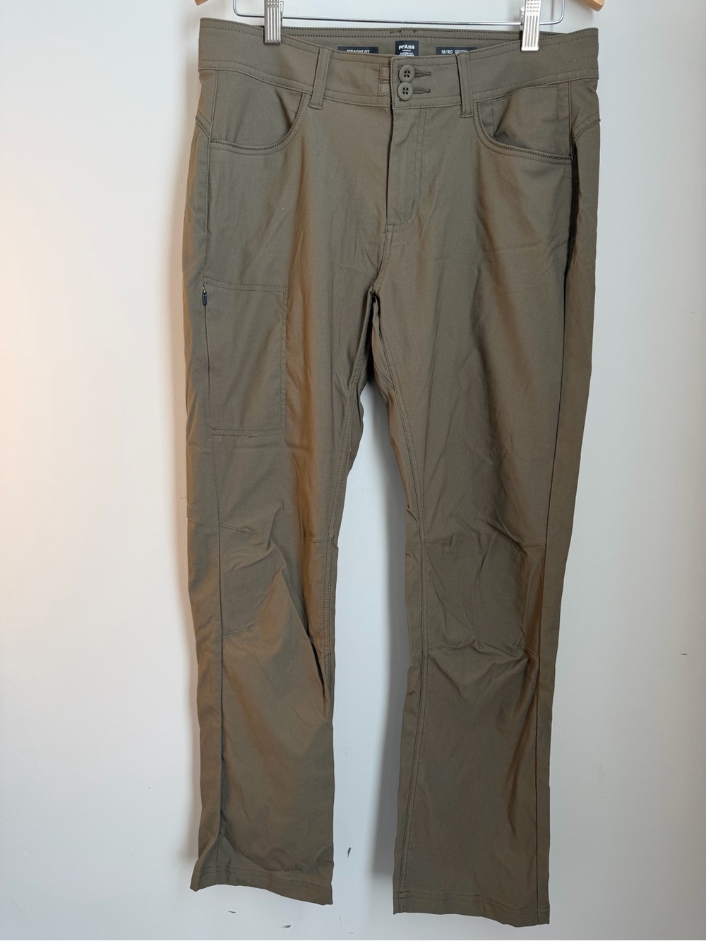 Prana Straight Fit Hiking Pants Women’s Size 10 Regular Green Stretch Outdoor - Picture 2 of 10
